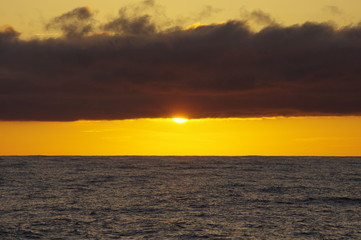 3243 Sunset during Atlantic Ocean crossing on sailboat from Antigua to Gibraltar
