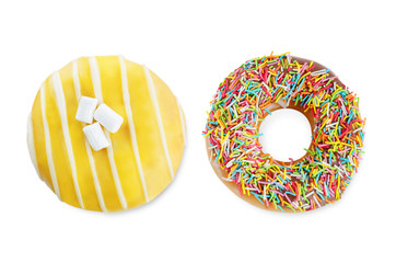 Donuts on a white background