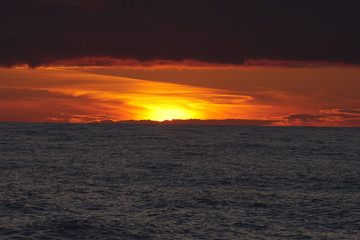 3260 Sunset during Atlantic Ocean crossing on sailboat from Antigua to Gibraltar