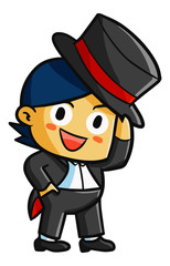 Cute and funny professional magician - vector.