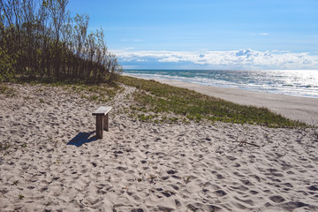 Seascape with coastline on the Curonian spit.