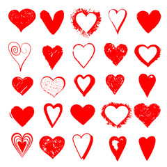 heart vector set for love and hart vector day or banner - obrazy, fototapety, plakaty