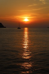 coucher du soleil en Sicile Italie