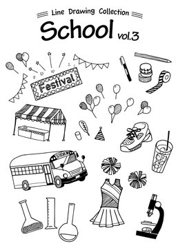 School 3 -Line Drawing Collection-