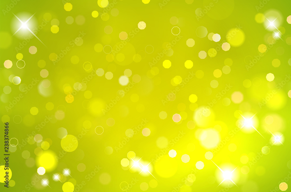 Poster abstract shiny green background with blurred bokeh lights