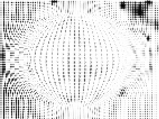 Abstract halftone, symmetrical pattern. Phantasmagoria lines