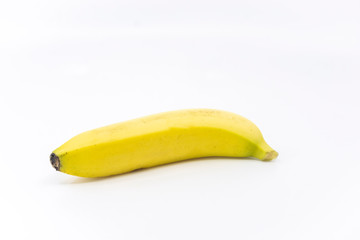 Fototapeta na wymiar Yellow ripe banana isolated on white background.