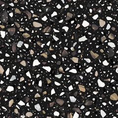 Terrazzo flooring vector seamless pattern in earth colors - 238377234