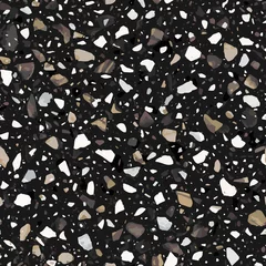 Gardinen Terrazzo flooring vector seamless pattern in earth colors © lalaverock