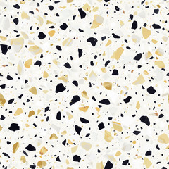 Terrazzo flooring vector seamless pattern in yellow colors - 238377252