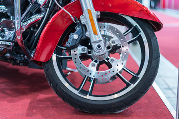 Brakes Close Up on a Motorcycle. Motorbike disk brake