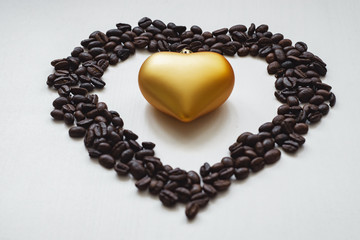 Fototapeta premium heart of coffee beans