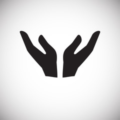 Two hands gesture icon on white background for graphic and web design, Modern simple vector sign. Internet concept. Trendy symbol for website design web button or mobile app