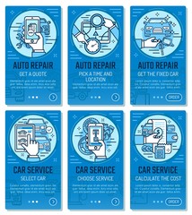 Naklejka premium Car service auto repair mobile application