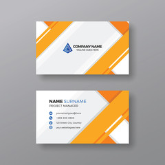 Stylish business card template with yellow details
