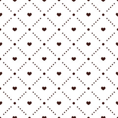 Hearts and circles pattern. Background of hearts. Vector.