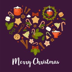Merry Christmas winter holiday concept symbolic images.