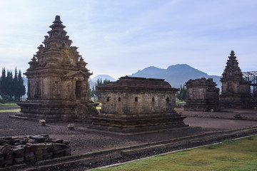 Fototapeta na wymiar Candi Arjuna hindu temple, in Arjuna complex, Dieng Plateau, Central Java, Indonesia.