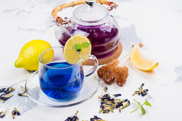 Obraz na płótnie Canvas Thai blue butterfly pea tea