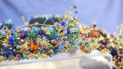 Costume jewelry headbands, handmade accessories made of stones, beads and rhinestones. Beautiful...