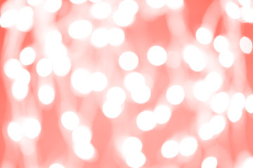 Background with white blurred bokeh. Ultra violet tone, color of the year 2018 . Living coral theme...