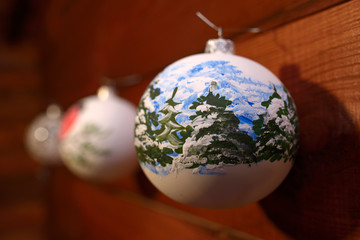Christmas decorations, balls, for New Year Day