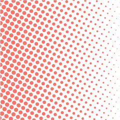 Abstract vector background with halftone effect in Living Coral color.