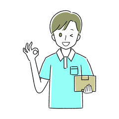 宅配業者のイラスト