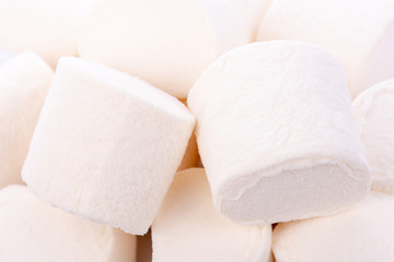 marshmallows on white background