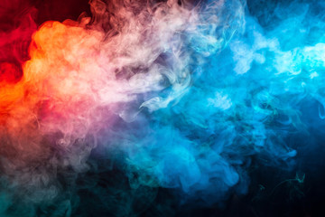 A blast of smoke evaporating in the colors of the rainbow: red, orange, yellow, green, cyan,...