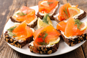 canape with salmon