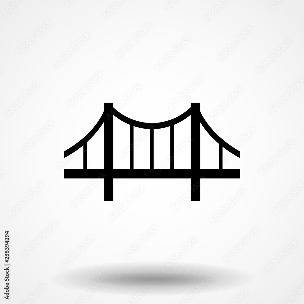 Poster bridge icon vector. building symbol. architecture pictogram, flat vector sign isolated on white back