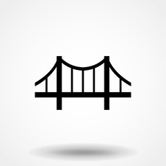 Bridge icon vector. Building symbol. Architecture pictogram, flat vector sign isolated on white background. Simple vector illustration for graphic and web design.