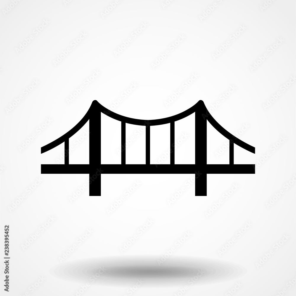 Poster bridge icon vector. building symbol. architecture pictogram, flat vector sign isolated on white back