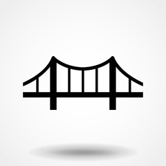 Bridge icon vector. Building symbol. Architecture pictogram, flat vector sign isolated on white background. Simple vector illustration for graphic and web design.