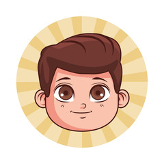 cute boy face cartoon