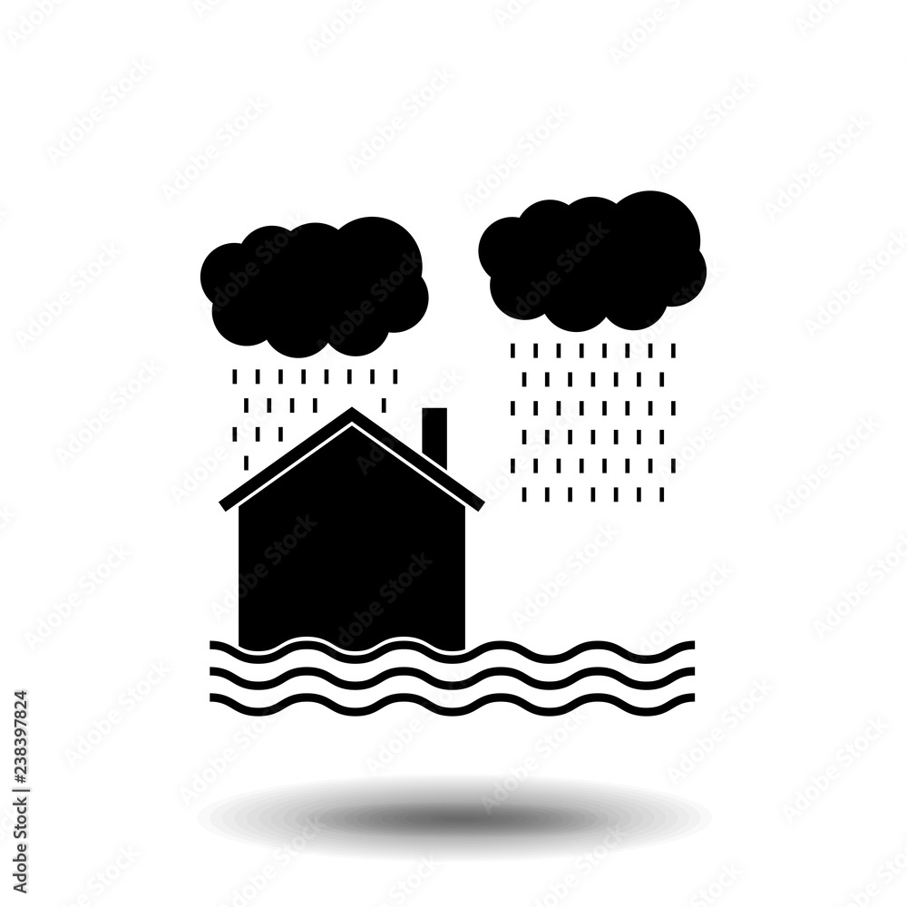 Poster flood vector icon. emblem isolated on white background. modern simple icon style for graphic and web