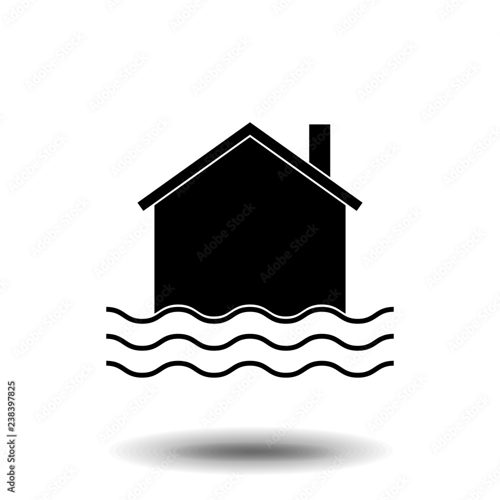 Poster flood vector icon. emblem isolated on white background. modern simple icon style for graphic and web