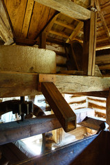 An ancient water mill serves as a historical monument