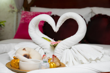 Bed in Thai wedding day