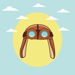 airplane pilot helmet cartoon © Jemastock