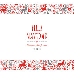 Feliz Navidad - translated from spanish as Merry Christmas. Vector