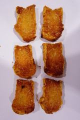 cubes of brown sugar isolated on white background