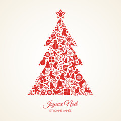 Fototapeta na wymiar Joyeux Noel - translated from french as Merry Christmas. Vector
