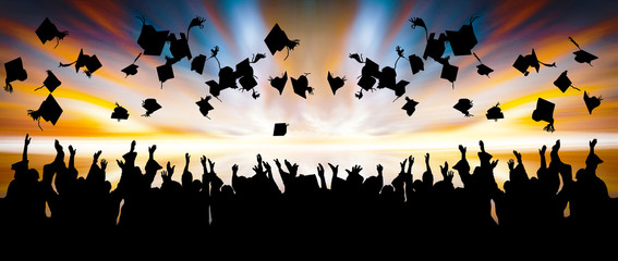 Celebration Education Graduation Student Success Learning - obrazy, fototapety, plakaty