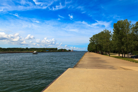 Lake Erie and Presque Isle Bay at Erie Pennsylvania