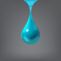 Vector Colorful Illustration a Drop on grey Background. Raindrop for rain illustration