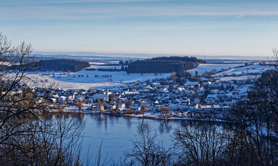 Eifel Schalkenmehren im Winter