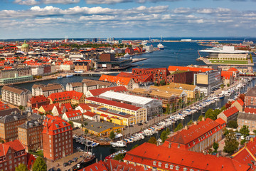 Fototapeta na wymiar Aerial view of Copenhagen, Denmark