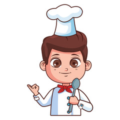 cute chef boy cartoon